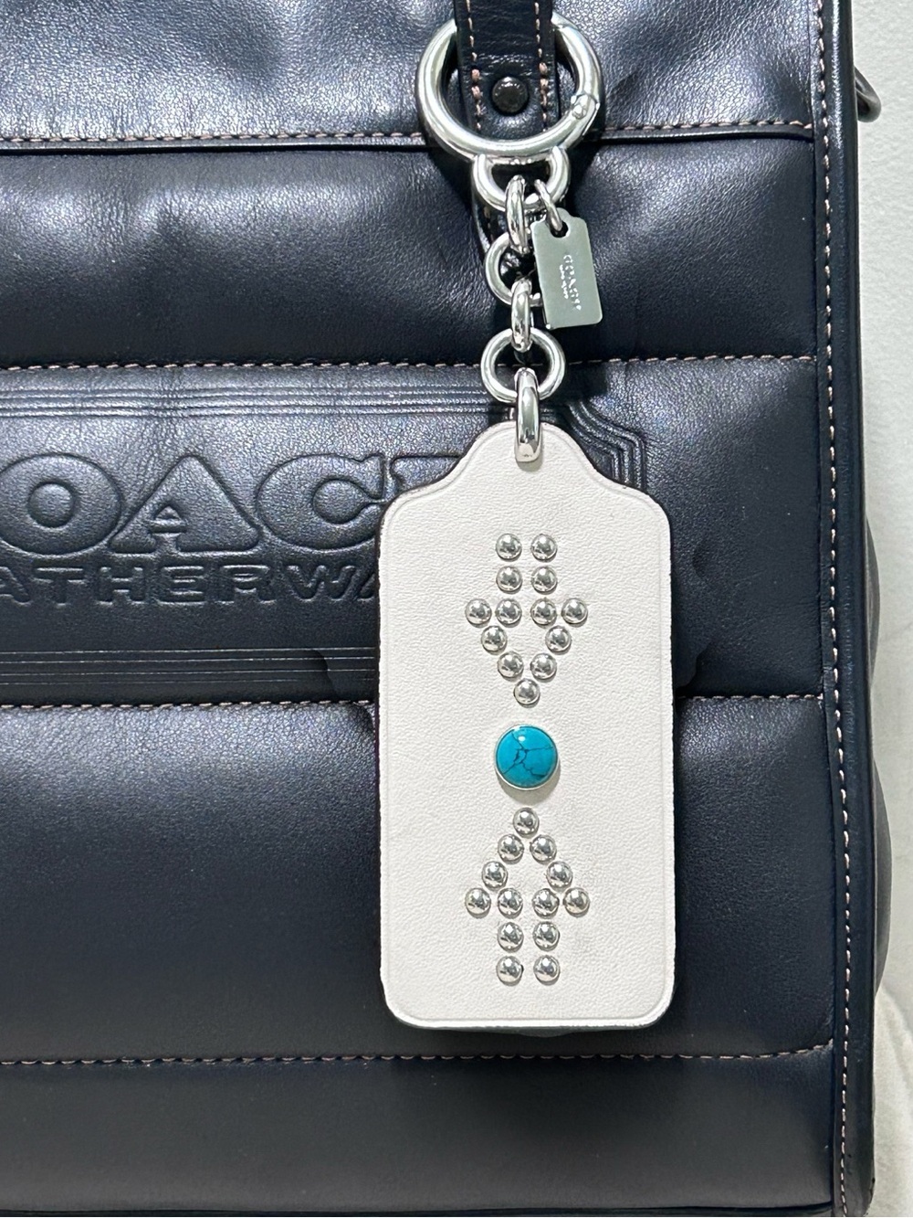 COACH Western Rivets Hang Tag Bag Charm